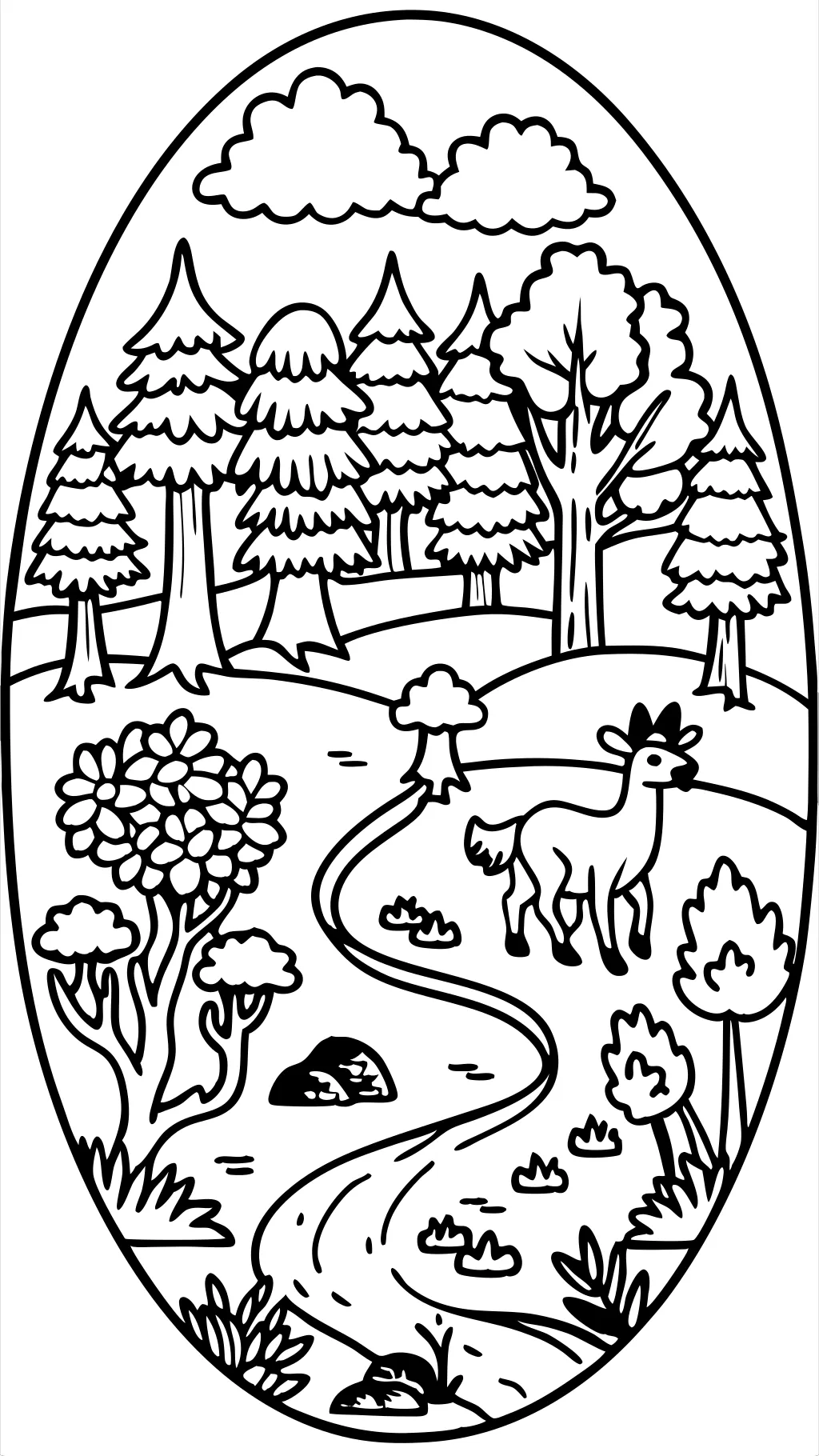 coloring page forest